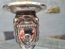 Original Antique Walker & Hall silver plated brass oil lamp base with undermount