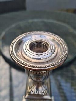 Original Antique Walker & Hall silver plated brass oil lamp base with undermount
