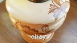 Original Royal Worcester Blush Oil Lamp Ceramic China Pottery Flowers Burner