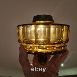 Original Victorian Amber Gold Facet Cut Glass Oil Lamp Font 6.25 / 15.875cm