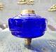 Original Victorian Cobalt Blue Glass Oil Lamp Font Screw Collar 23mm Undermount