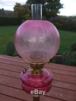 Original Victorian Cranberry Oil Lamp Shade