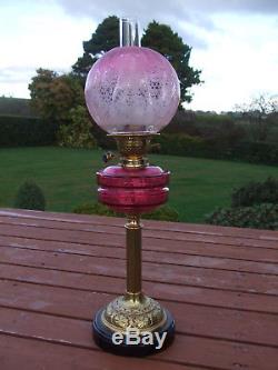 Original Victorian Cranberry Oil Lamp Shade