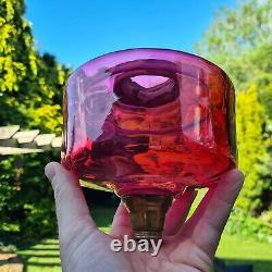 Original Victorian Cranberry Red Glass Oil Lamp Font 39mm Collar Duplex 23mm Fit