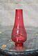 Original Victorian Cranberry Ruby Glass Oil Lamp Chimney Smoke Funnel Duplex