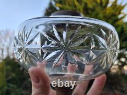 Original Victorian Deep heavy star cut glass oil lamp font 6.5 inches 23mm mount