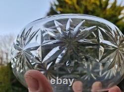 Original Victorian Deep heavy star cut glass oil lamp font 6.5 inches 23mm mount