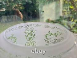 Original Victorian Frosted Etched glass 4 inch oil lamp shade with Shamrocks