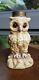 Original Victorian German Owl Oil Lamp Ceramic China Porcelain Glass Eyes A1