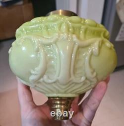 Original Victorian Green glass oil lamp font duplex collar 23mm Undermount