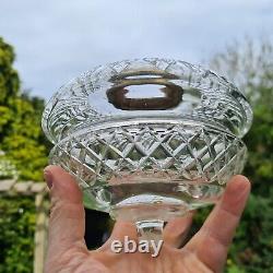 Original Victorian Heavy Lead Crystal Cut glass oil lamp font duplex 2 Tier