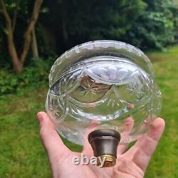 Original Victorian Heavy Lead Crystal Cut glass oil lamp font duplex 23mm