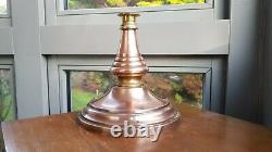 Original Victorian Hinks & Son Polished Copper Art Nouveau 21mm Oil Lamp Base A1