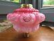 Original Victorian Pink Glass Floral Oil Lamp font 39mm collar 23mm undermount
