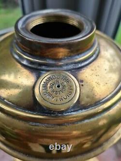 Original Victorian Square Plinth Brass Oil Lamp base font Albion Light Company