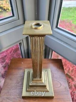 Original Victorian Square Section Brass Oil Lamp base 13 inches 23mm undermount