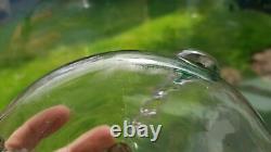 Original Victorian Tadpole Art Glass Green Oil Lamp Stuart Font Brass Base