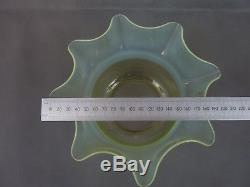 Original Victorian Vaseline Glass Oil Kerosene Lamp Shade 4 Inch Fit
