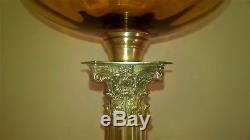Original Victorian oil lamp with Amber glass font