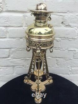 Oriinal Polished Brass Messengers Hinks Oil Lamp
