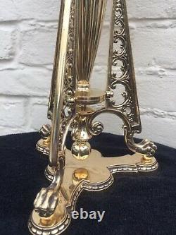Oriinal Polished Brass Messengers Hinks Oil Lamp