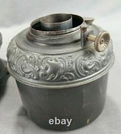 Ornate Antique Bradley Hubbard 7621 Oil Kerosene Banquet Lamp Base Brass & Iron