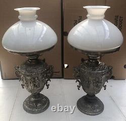 Pair Of Victorian Oil Lamps