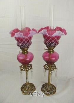 Pair of French Gaudard Oil Lamps c1900's
