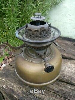 Pair of Oil lamp brackets & mounts. Drop in fonts bowl burners Veritas c. 1900