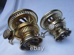 Pair of Victorian Hinks, Bayonet fit, Oil Lamp Burners & Collars in A1 order