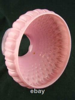 Pretty Victorian Veritas Diamond Moulded Pink Glass Peg Oil Lamp Shade
