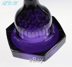 Pristine Purple ANTIQUE Victorian OIL LAMP hand blown exquisite design- ORIGINAL