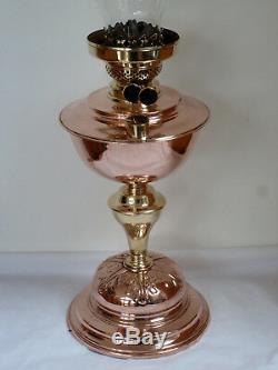 Quality Victorian Copper & brass duplex oil lamp chimney Circa 1890-1900