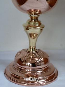 Quality Victorian Copper & brass duplex oil lamp chimney Circa 1890-1900