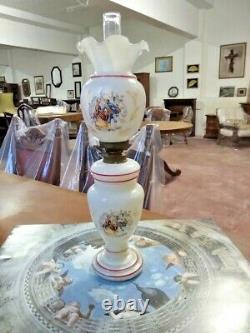 RARE! Antique BEAUTIFUL white Oil or Kerosene Victorian Lamp Glass