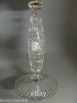 Rare Baccarat Sulphide Inclusions Shakespeare Cut Glass Oil Lamp Pellatt