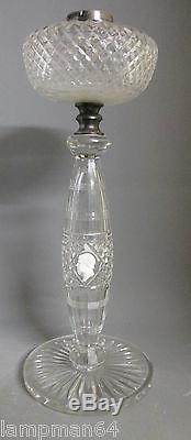 Rare Baccarat Sulphide Inclusions Shakespeare Cut Glass Oil Lamp Pellatt