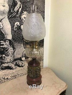 RARE French Victorian Antique Kerosene Oil Lamp