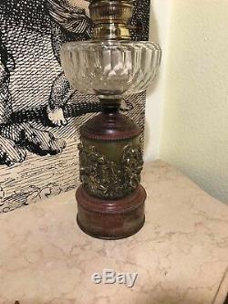 RARE French Victorian Antique Kerosene Oil Lamp