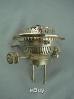 RARE VICTORIAN SILVER PLATED HINKS No 2 DUPLEX OIL LAMP BURNER, WITH DROPPER