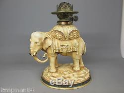 Rare Victorian Stellmacher Elephant Duplex Oil Lamp