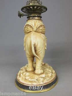 RARE VICTORIAN STELLMACHER ELEPHANT DUPLEX OIL LAMP