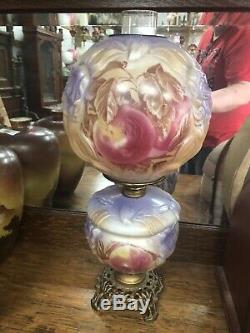 RARE Victorian 1890s Phoenix Consolidated GWTW Kerosene Parlor Library Oil Lamp