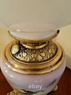 Rare 1880's Wallace & Sons, Conn. Gone with The Wind Parlor Oil Lamp