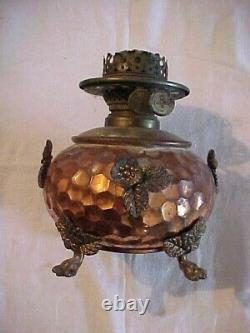 Rare AESTHETIC Bradley Hubbard Thackara Gorham Red Brass Kerosene Oil Table Lamp