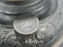 Rare Antique Bradley & Hubbard B&H Wrought Iron Oil Lamp With Burner 1896