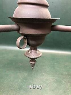Rare Antique Brass Victorian 3 Arm Pull Down Hanging Chandelier 1883 Patent