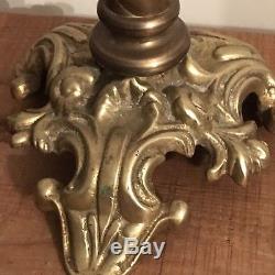 Rare Early Victorian Cranberry Ornate Oil Lamp