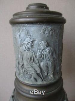Rare LAMP antique IDEN DIETZ kerosene FIGURAL oil 2 PEICE lighting VICTORIAN
