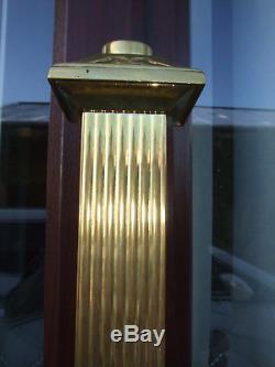 Rare Square Solid Brass Victorian Corinthian Column oil lamp pillar